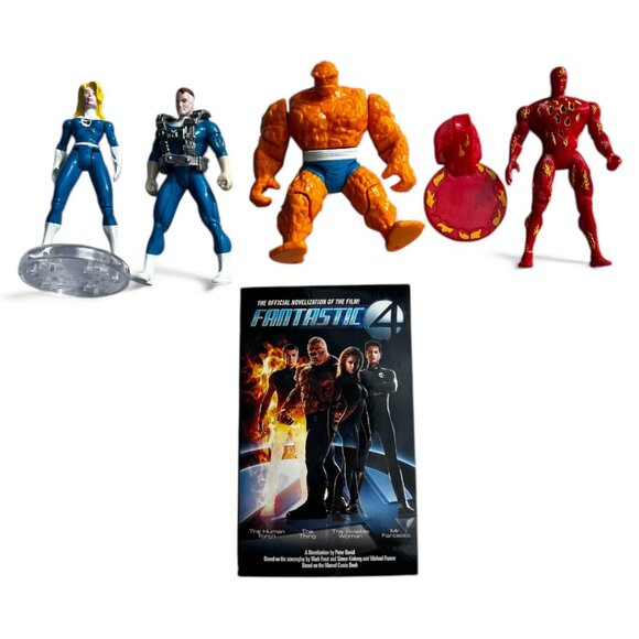 Fantastic 4 Bundle 1994 Toy Biz Figures & 2005 Book - Picture 1 of 9